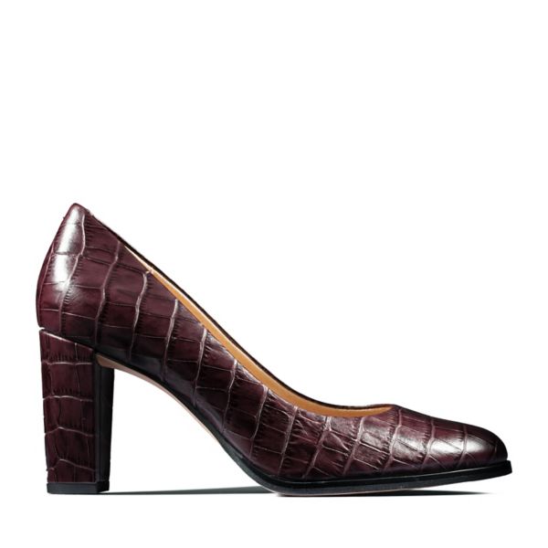 Clarks Womens Kaylin Cara Heels Burgundy | CA-3015792